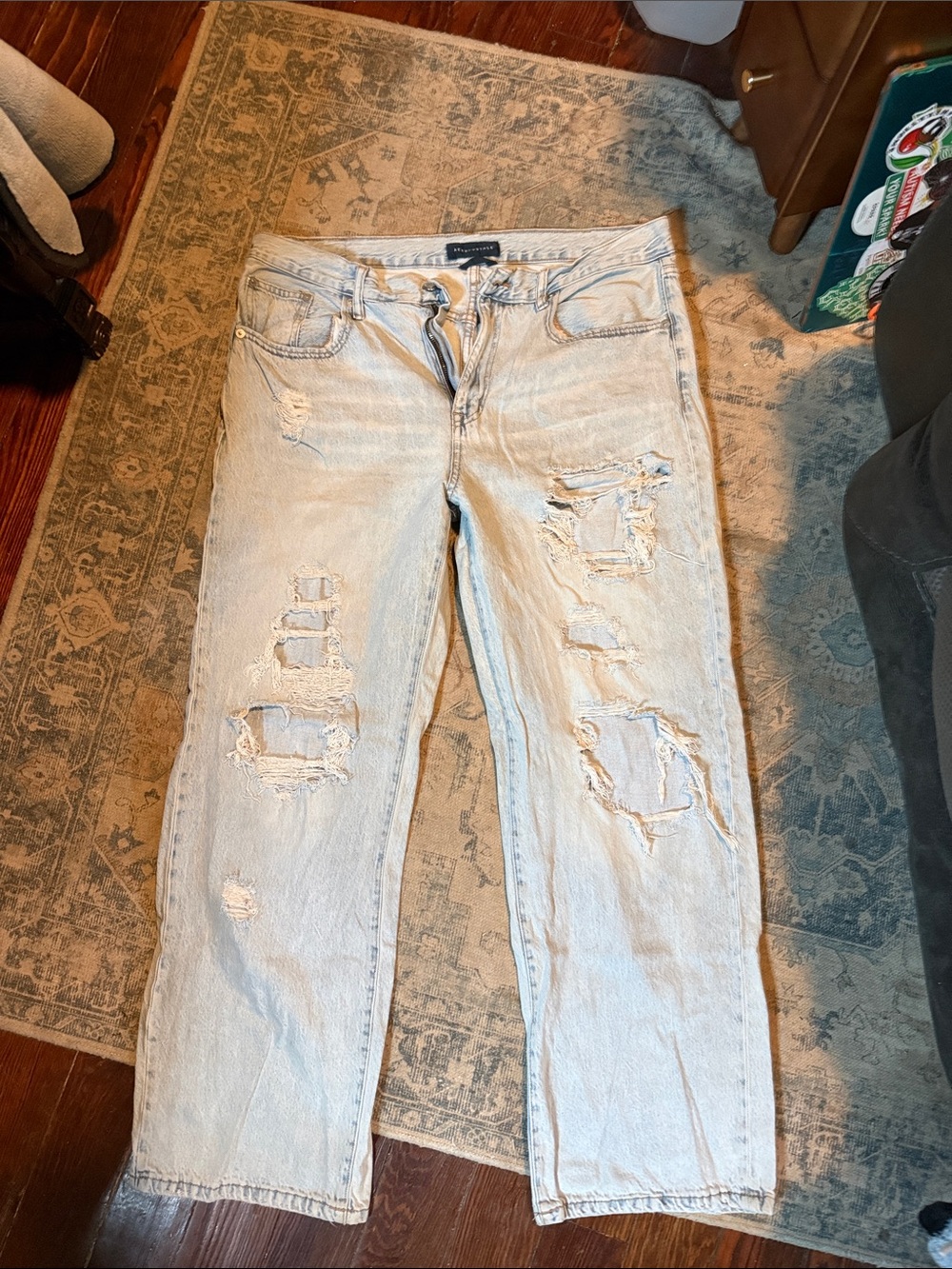 Aeropostale Light Blue Distressed Boyfriend Jeans